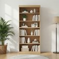 thumbnail image 2 of Lumioca 6-Tier Wooden Bookshelf, 67"H Bookcase with Adjustable Shelves (125lbs,Oak), 2 of 6