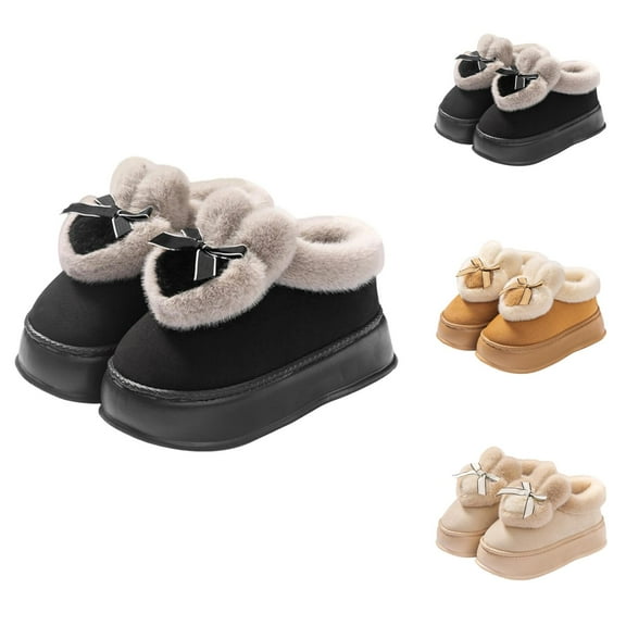 Womens Cozy Slippers Plush Non Slip Indoor Winter Shoes Memory Foam On Shoes For Winter Warm Lined Indoor Outdoor Slide Mule With Arch Support