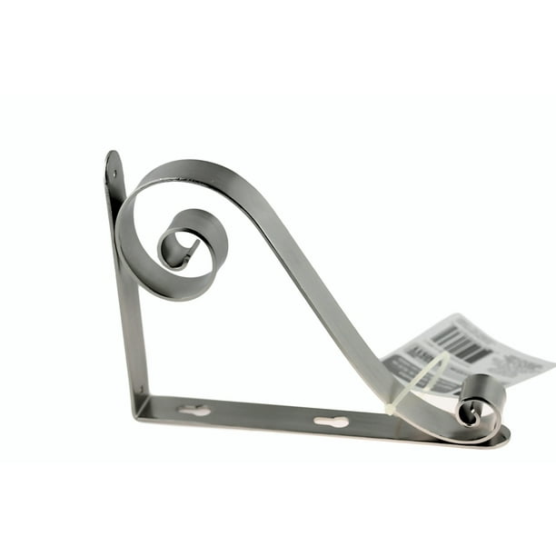 Decorative Shelf Bracket 8" X 6" Satin Nickel Scroll LQB42006GSNL1