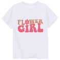 thumbnail image 5 of YUEHUA Kids' Flower Girl Graphic T-Shirt, Girls' Casual Short Sleeve Tee, Cute Floral Letter Print Top for Wedding & Special Occasions, 5 of 5