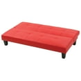 thumbnail image 4 of Alan 67 in. W Armless Faux Leather Straight Sofa in Red, 4 of 5