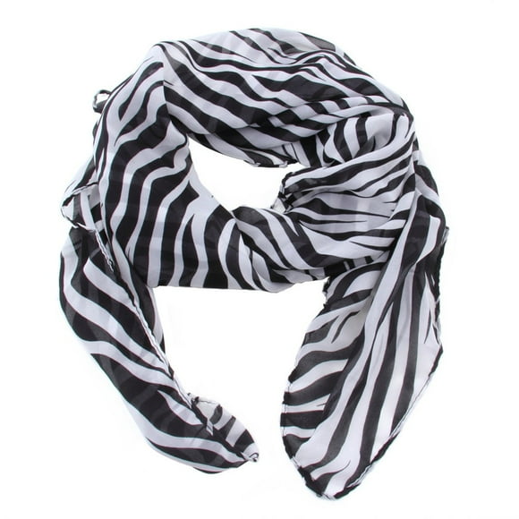 Soft Smooth Summer Style Women Girls Chiffon Long Zebra Printed Scarf Shawl