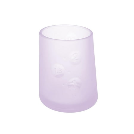 Olababy First Cup | Clear Sense 100% Silicone Infant Trainer Cup | 2oz Medicine Cup for Newborn | Non-Slip & Sloping Design for Tiny Hands & Baby Led Weaning (Lilac 1 Cup)