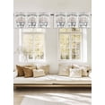 thumbnail image 3 of Botanical Flowers Window Valance, Simple Country WoodEen Grain Art 2 Pack Decorative Curtain for Small Windows, Light Filtering Valance with 3” Rod Pocket, 54"W x 18"L, 3 of 9