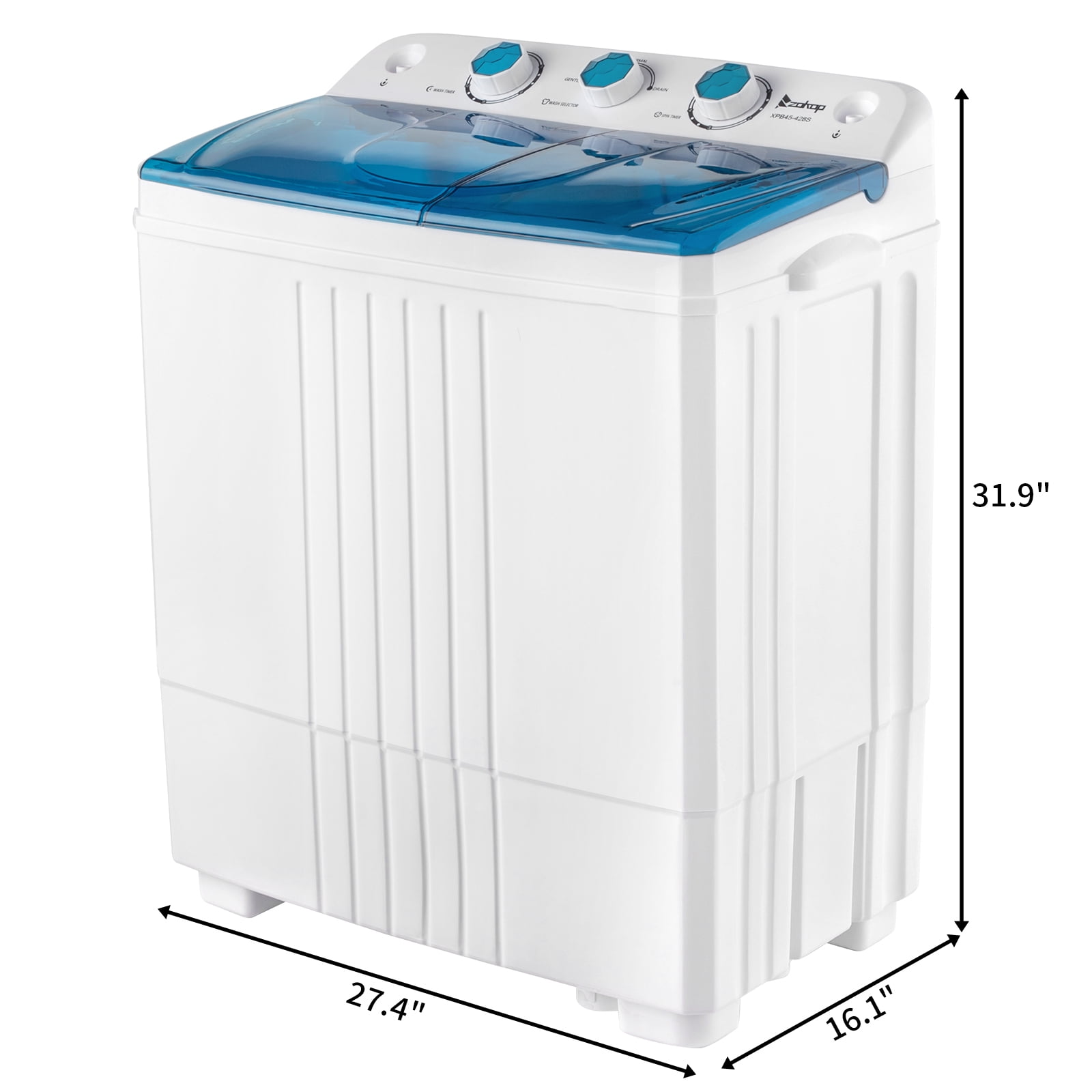 Goplus 2-cu ft Portable Agitator Top-Load Washer (White) at