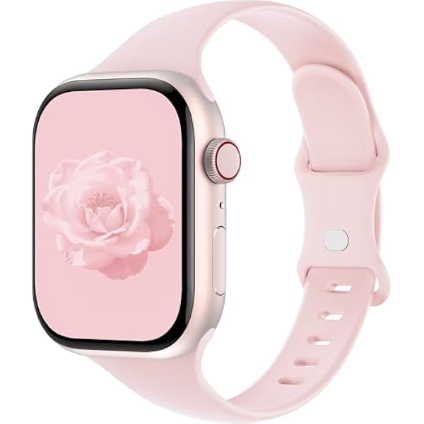 can Thin Silicone Band Compatible with Apple Watch 41mm 38mm 40mm 46mm 45mm 42mm 44mm, Slim Narrow Replacement Sport Strap Wristband for iWatch Series 11 10 9 8 7 6 5 4 SE Ultra 3 2 1 Women Men