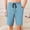Light Blue, variant on Men's Striped Loungewear Pajama Shorts, Elastic Waist Pockets, Fitness Casual Homewear Shorts Light Blue M