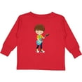 thumbnail image 3 of Inktastic Rock Boy, Brown Hair, Guitar Player, Band, Music Boys Long Sleeve Toddler T-Shirt, 3 of 5