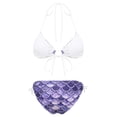 thumbnail image 4 of Alvivi Women's Fish Scale Printed Two Piece Bikini Sets Lace Up Padded Brazilian Bathing Suits Type C S, 4 of 7