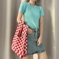 thumbnail image 4 of Esquirla Sac Tissé Décontracté Mode Sac à Main Femme Sac d'Été de Plage Cabas Rouge Blanc, 4 of 8
