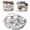 B, variant on Stainless Steel Divided Serving Tray - Sectional Snack Plate with Handle,Multi Compartment Food Steaming Platter for Fruit Snacks Meals,Serving Dish for Home Parties Gatherings Camping Picnics(8.9in)