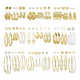 thumbnail image 1 of Pares Aretes Mujer Oro Pendientes Joyeria Largo Broquel, Color Dorado y Blanco 54 pares, 1 of 4