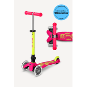 Micro Mini Deluxe Foldable LED 3-Wheel Scooter for Kids Ages 2-5, Navy Blue