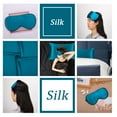 thumbnail image 4 of 2 Pcs Silk Pillowcase Both Sides Silk + 2 Pcs Eye Mask for Hair and Skin with Envelope Closure King Peacock Blue, 4 of 8