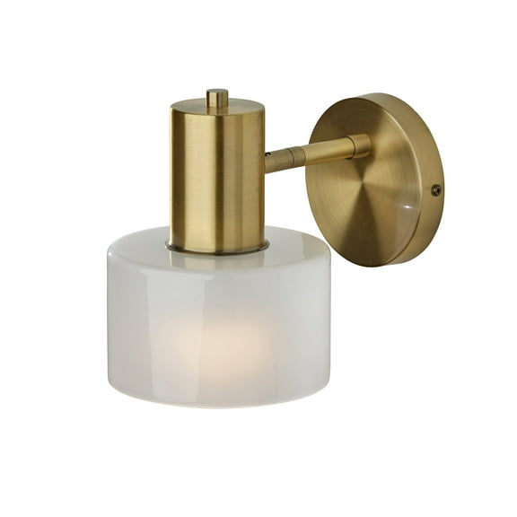 Adesso 8" Rhodes Wall Lamp, Antique Brass
