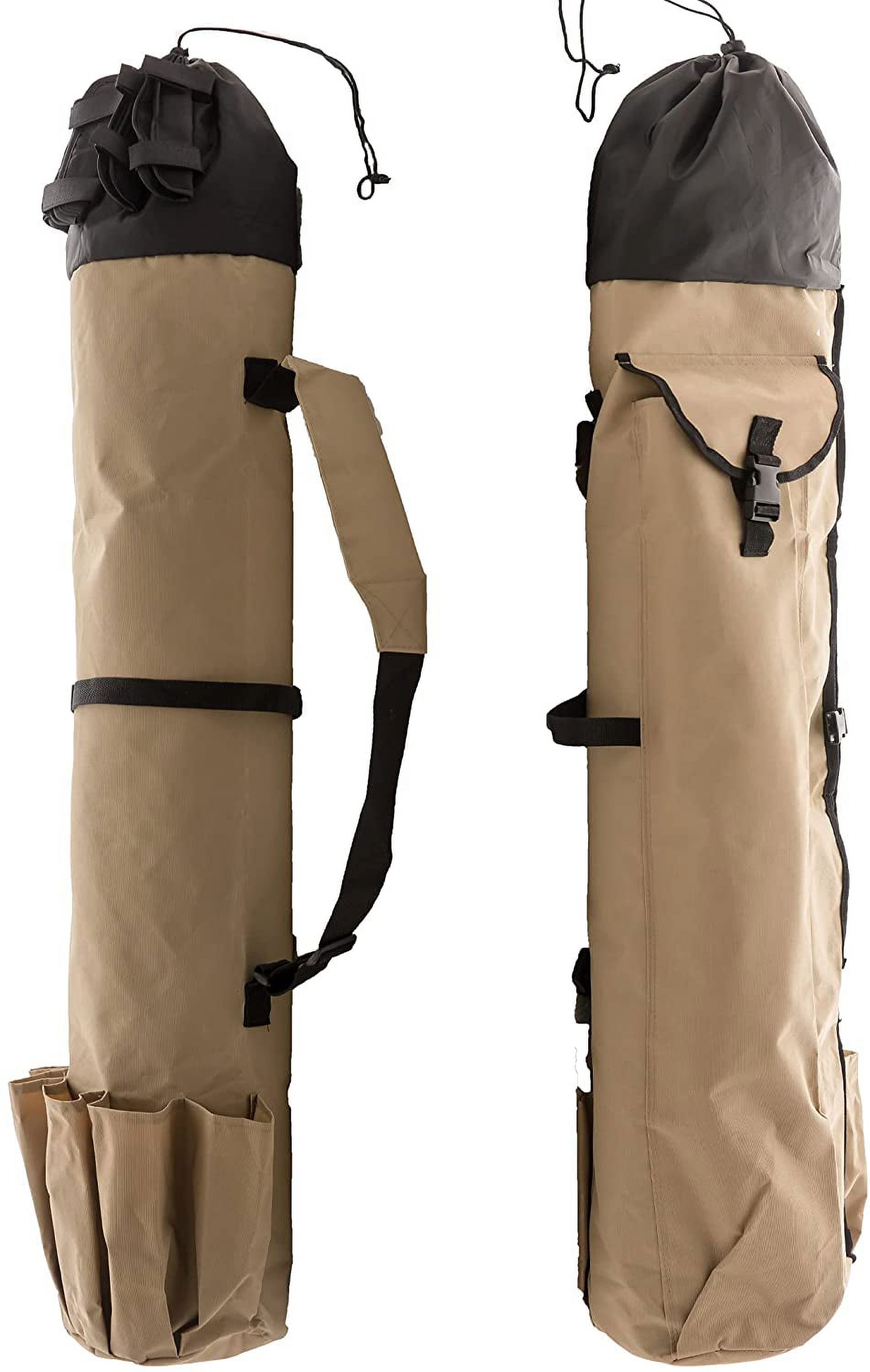 Fishing Rod Bag Carrier Canvas Tackle Reel Storage Organizer Holder - image 3 of 12