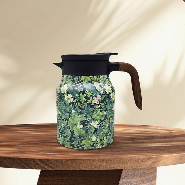 Stainless Steel Thermal Carafe With Built In Infuser Mini Floral Tea Pot For Hot Coffee And Drinks