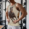 thumbnail image 5 of Gukieu Horses free run on desert Print Men's Quick Dry Fitness Vest, Round Neck Sleeveless Fitness Bodybuilding Top-Medium, 5 of 7
