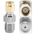 thumbnail image 2 of Female Female Rf Tv Antenna Rf Adapter Cable Connector (silver) (2pcs ), 2 of 4
