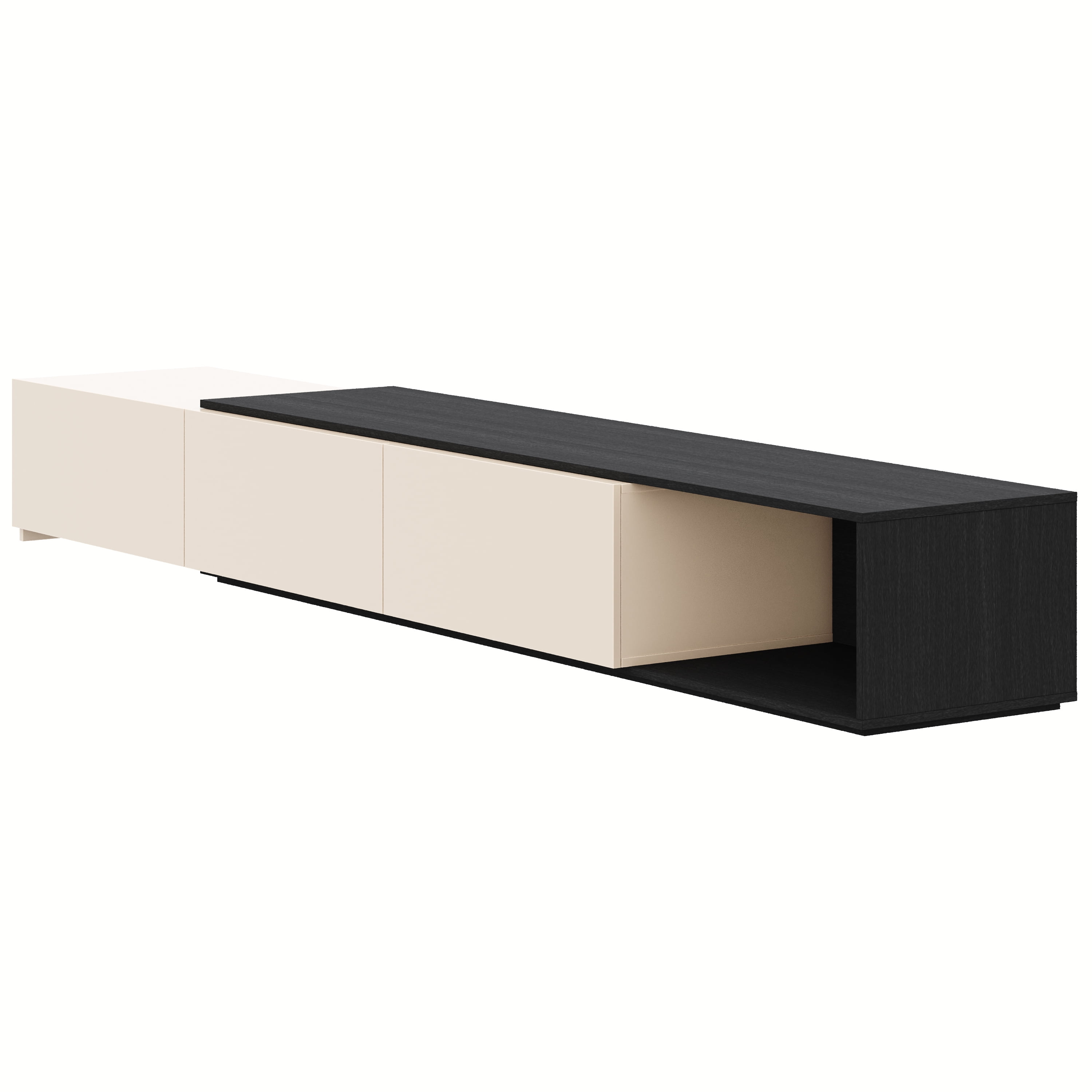 Meuble TV extensible (66 à 108 po) Nexera Arlo, Noir