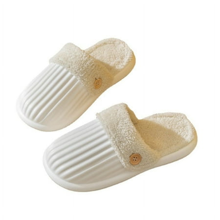 

Womens Cute Detachable Slipper Warm Comfy Plush House Detachable Slipper Knitted Slipper Faux Fur Lined Anti-Skid Rubber Sole Bedroom Cozy Indoor Outdoor Detachable Slipper