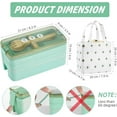 thumbnail image 6 of Bento Lunch Box 1100ml/38oz, 3-Layer Bento Box with Spoon & Fork for Adult & Office Worker, BPA-Free Lunch Box Leak-Proof Food Containers with Bonus Lunch Bag(Green), 6 of 7