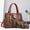 brown, variant on Classic Women's Striped Handbag Set, Fashionable Multi-functional Three-piece Set, Women's Retro Handbag