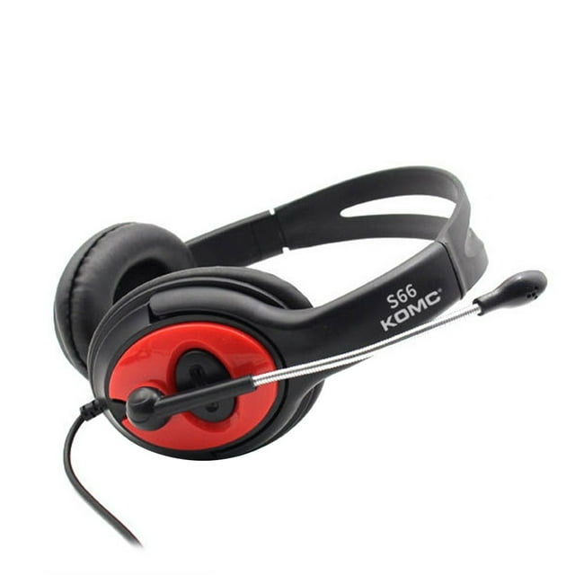Wired Headset Head-mounted 3.5mm Plug Computer All-inclusive Earmuffs Gaming Headset (Blue/Red)