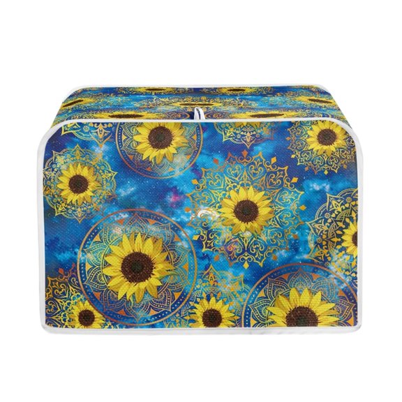 LedBack 2 Slice Toaster Cover, Boho Sunflower Galaxy Print Bread Machine Cover Anti-dust Washable, Anti Fingerprint Protective Cover for Kitchen, Small Kitchen Appliance Dust Covers