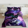 thumbnail image 2 of Manfei Cartoon Animal Dragon Queen Comforter Set,Galaxy Planet Starry Night Bedding Sets,Western Fansty Theme Bedding Comforter Set For Girls Kids,Breathable Home Decor Reversible,3-Piece, 2 of 8