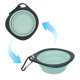 thumbnail image 4 of Cuenco plegable portátil para animales pequeños: recipiente de viaje flexible de goma para agua y comida; taza para comer al aire libre con gancho para mascotas durante los paseos., 4 of 6