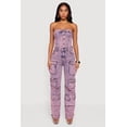 thumbnail image 2 of Women's Acid Wash Strapless Button Front Utility Jumpsuit, 2 of 4