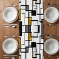 thumbnail image 6 of Yellow Geometric Table Runner - 70 Inch Long, Kitchen Dining Table Runner Dresser Scarves, Modern Minimalist Black Abstract Art Farmhouse Decor for Coffee Tables Wedding Party Banquet, 6 of 8