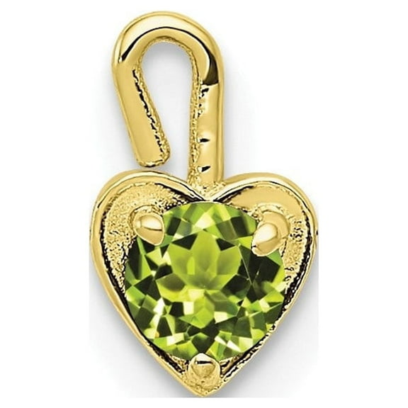 Auriga Fine Jewelry 10K Yellow Gold Y August Synthetic Birthstone Heart Charm for Women