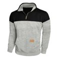 thumbnail image 4 of Curuila Mens Sweatshirt Half Zip Long Sleeve Color Block Stand Collar Pullover Sweatshirts Everyday Wear Comfort Pullover Tops Size L, 4 of 8