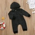 thumbnail image 3 of Franhais Newborn Baby Romper Jumpsuit, Boy/Girl Warm Zipper Cotton Long Sleeve Hooded Clothes, 3 of 6