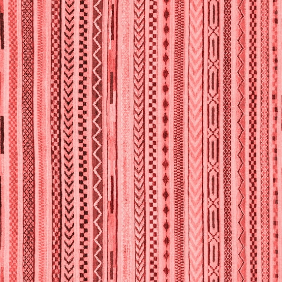 Ahgly Company Indoor Square Abstract Red Modern Area Rugs, 7' Square