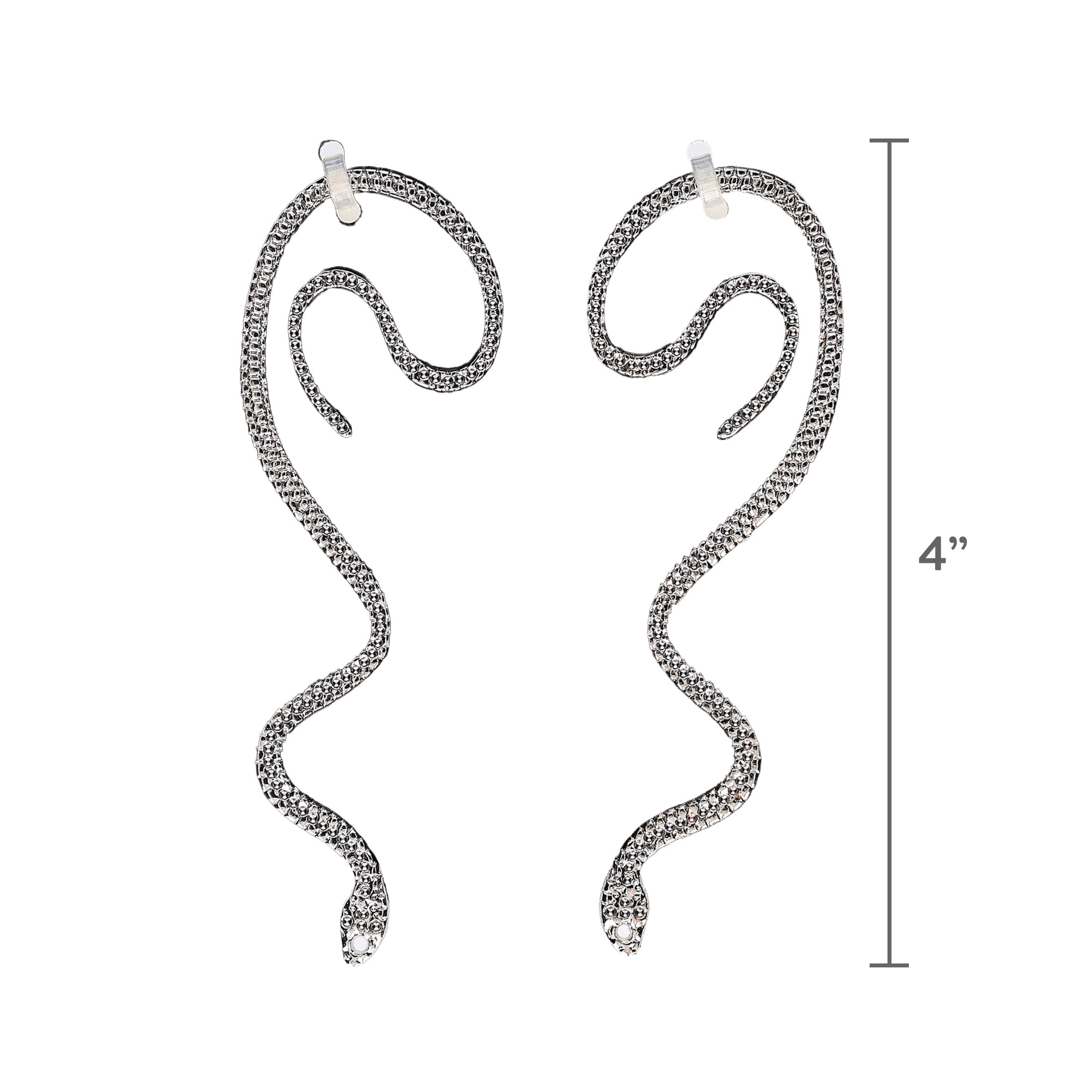 Snake Earrings Costume Accessories for Adults, Silver, Halloween by Way To Celebrate