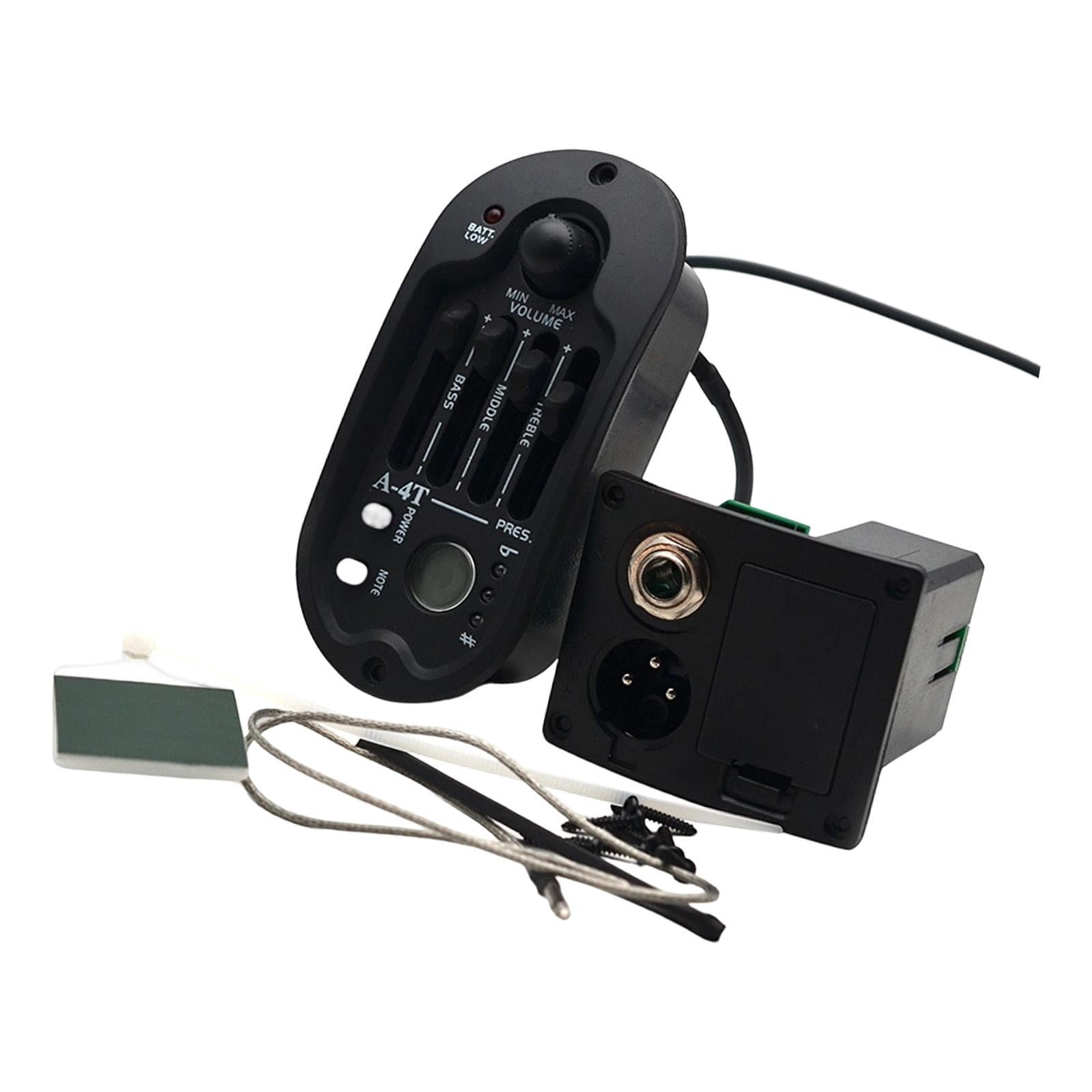 LeeQinersw Acoustic Guitar Pickup Preamp System 4 Band Equalizer Tuner ABS Durable with XLR