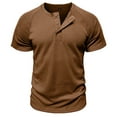 thumbnail image 5 of Rhuody t shirts for men Short Sleeve Round neck Tee Shirts Shirt Solid Colour Sports Tops Clothings Khaki 2XL, 5 of 6