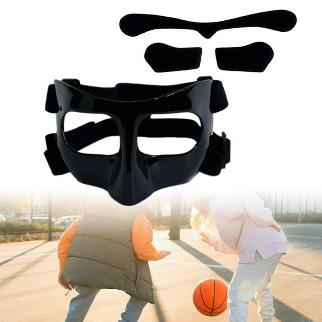 Máscara Facial Perfecl para Baloncesto Protector de Nariz Ajustable Negro