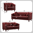 thumbnail image 2 of Aukfa 60" Loveseat Sofa Couch, Contemporary Sleep Sofa for Living Room Furniture Sets, Red, 2 of 8