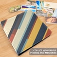 thumbnail image 4 of FORMRS 3 Ring Photo Album 4"x6" Self Adhesive Large Capacity PU Leather Cover, Retro Colorful Stripes, 4 of 8