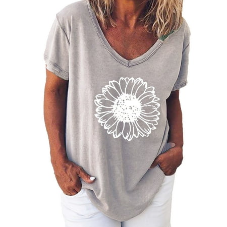 

Corset Top Long Sleeve Workout Tops for Women Women Fashion Casual Printing Shirts Short Sleeve Loose Tee Tops Blouse Valentines Shirts for Women White Shirts for Women on Sales Gray L