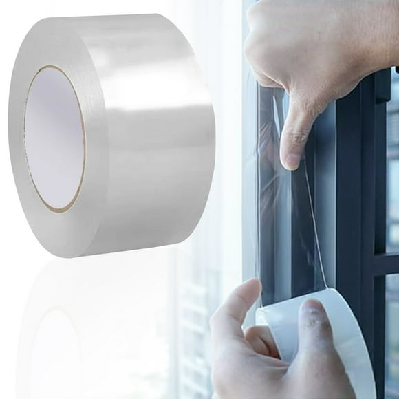 1PC Transparent Window Weather Sealing Tape, 1.97 Inch*32.8 FT Weather Stripping Residue-Free Clear Window Insulation Caulk Tape for Doors, Windows, Shower Glass Gaps, Bathroom