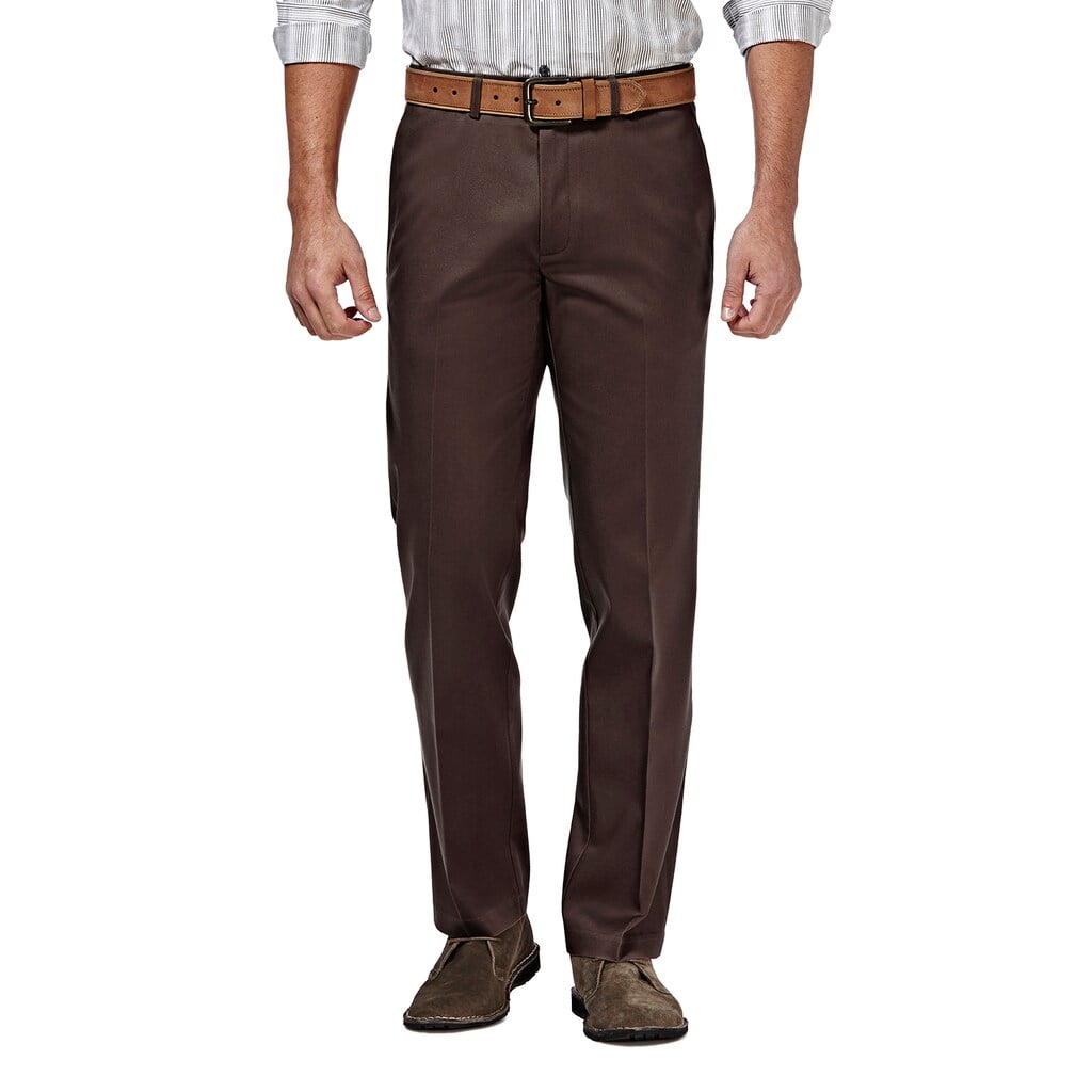 Mens Haggar Premium No-Iron Khaki Super 