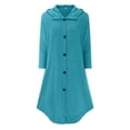 thumbnail image 4 of Veste Anorak à Capuche Couleur Unie pour Femmes Coupe-Vent Mi-Longue pour Style Urbain, 4 of 5