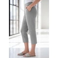 thumbnail image 3 of Roaman's Women's Plus Size Petite Plus Size Soft Knit Relaxed Pull-On Capri Pant, 3 of 5