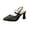 Black, variant on Khaki Women'S Comfortable Pointed Toe Heel Sandals, Elastic Slip On Design For Spring Summer