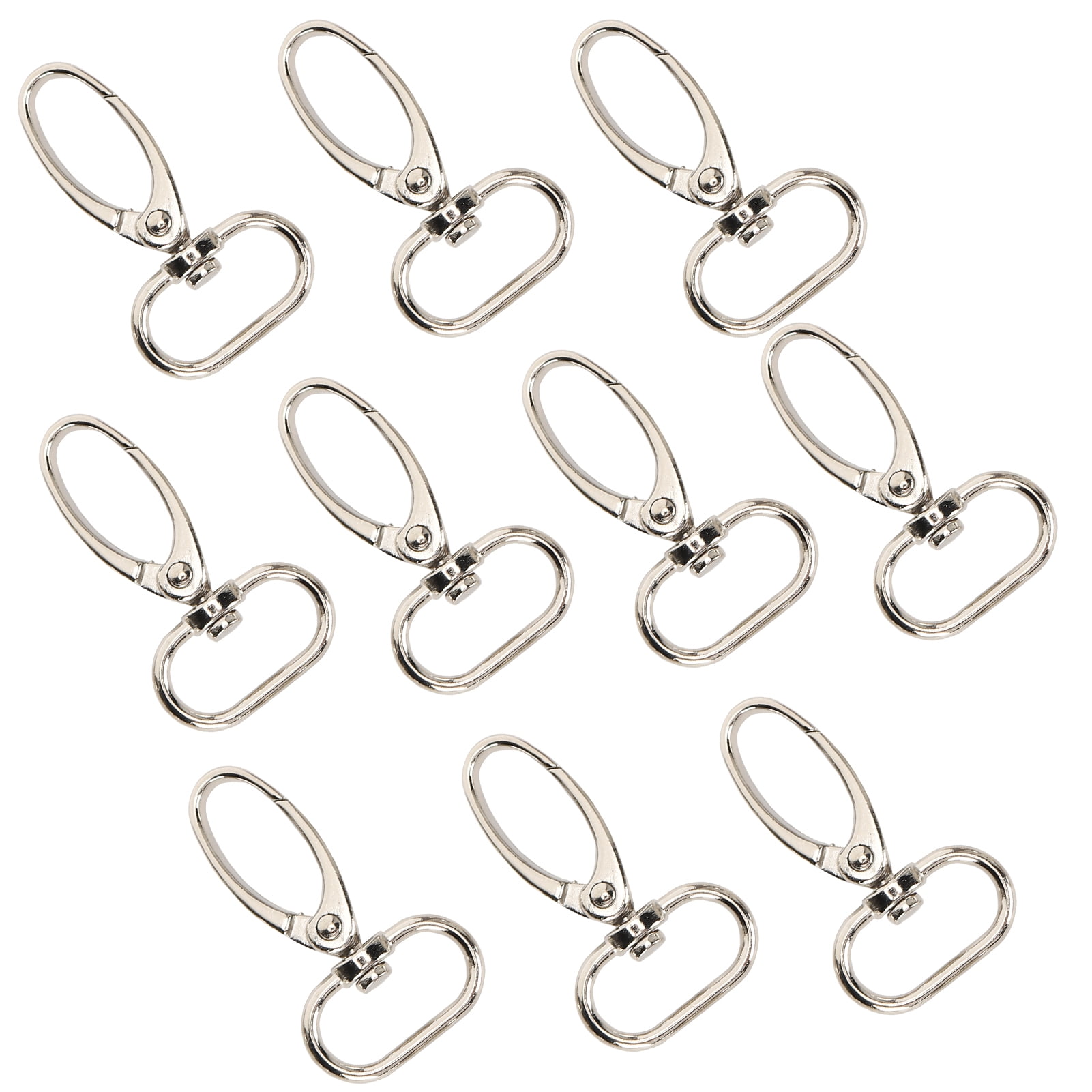 10x Keychain Clip Hook Car Keys Dog Tag Luggage Buckle Metal Silver DIY Gifts 